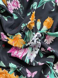 J.G. Hook Blue Floral Vintage Silk Scarf - 24 Wishes Vintage Jewelry