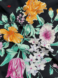 J.G. Hook Blue Floral Vintage Silk Scarf - 24 Wishes Vintage Jewelry