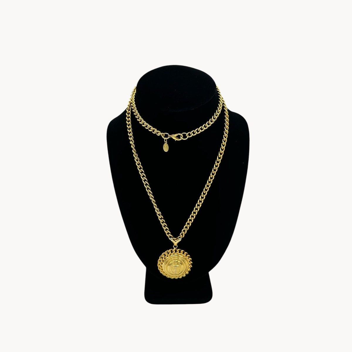 JG Hook Cuban Chain Necklace Anchor Nautical Layering Pendant