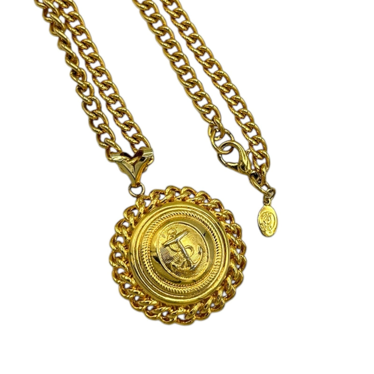 JG Hook Cuban Chain Necklace Anchor Nautical Layering Pendant