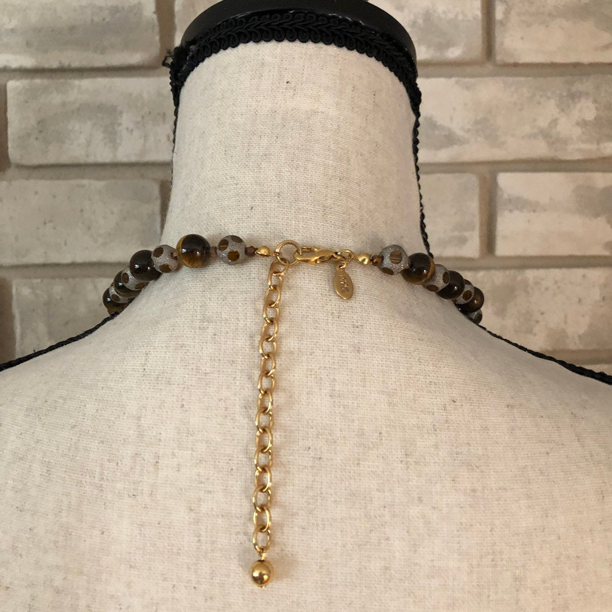 Joan Rivers Brown Tiger Eye Long Bead Vintage Necklace - 24 Wishes Vintage Jewelry