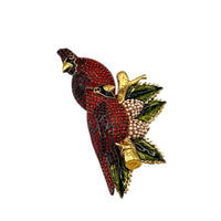 Brooches & PinsJoan Rivers Cardinal Pair Red Pave Crystal Enamel Branch Brooch Pin