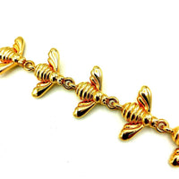 Joan Rivers Gold Bee Link Vintage Stacking Bracelet - 24 Wishes Vintage Jewelry