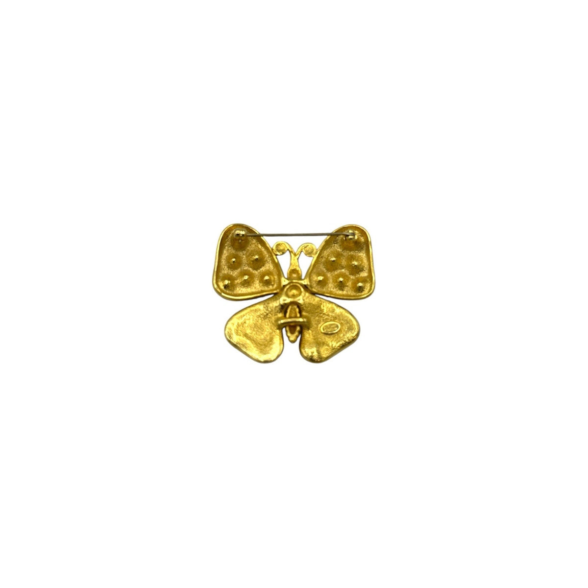 Joan Rivers Gold Butterfly Brooch Multicolor Rhinestones Pin