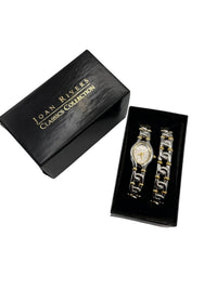 Joan Rivers Gold Chain Link Cuff Wristwatch with Matching Bracelet - 24 Wishes Vintage Jewelry