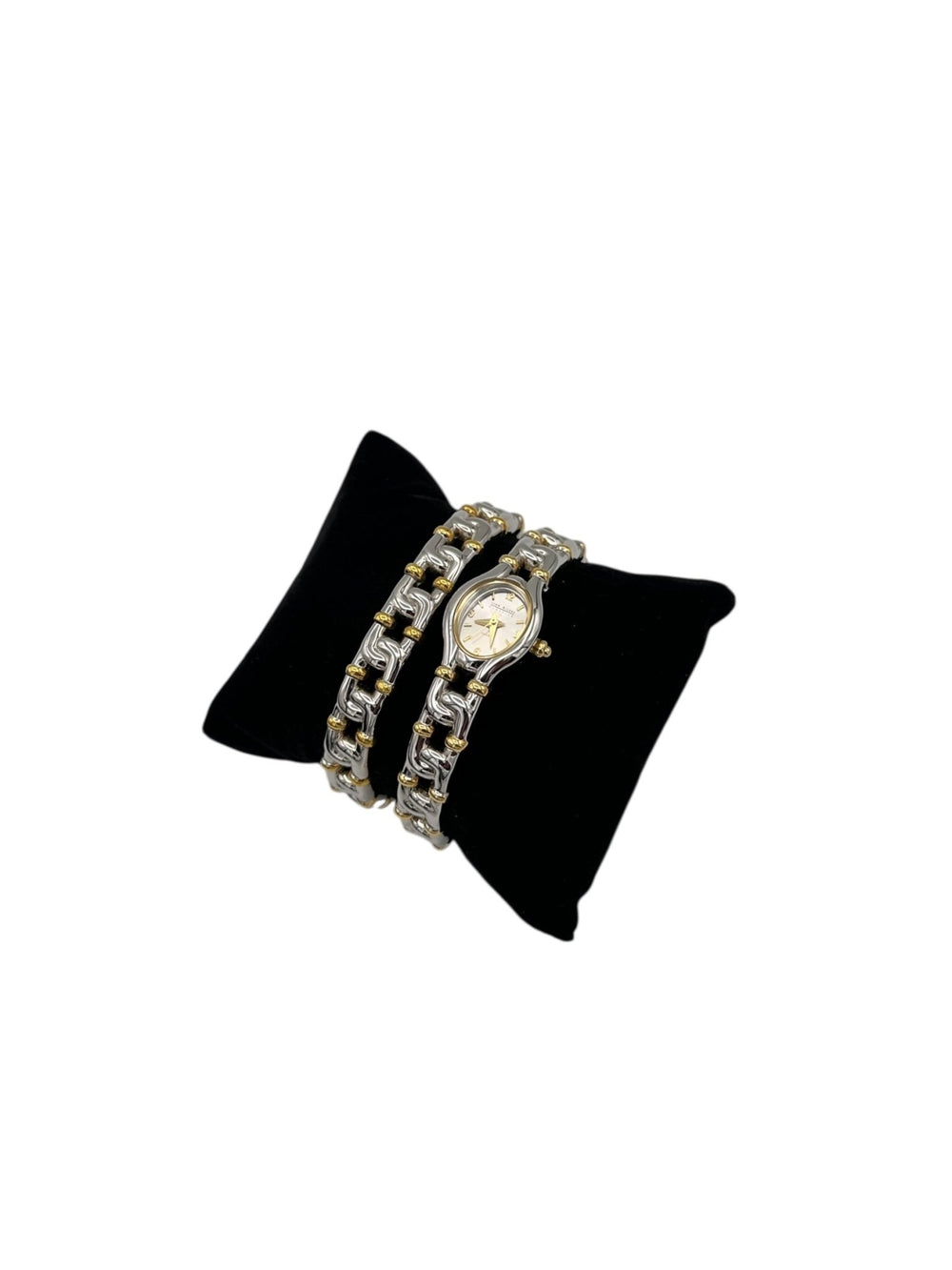 Joan Rivers Gold Chain Link Cuff Wristwatch with Matching Bracelet - 24 Wishes Vintage Jewelry