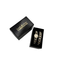 Joan Rivers Gold Chain Link Cuff Wristwatch with Matching Bracelet - 24 Wishes Vintage Jewelry