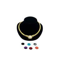 Necklaces & PendantsJoan Rivers Gold Omega Interchangeable Resin Cabochon Necklace