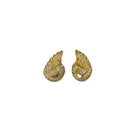 Joan Rivers Gold Pave Swan Vintage Clip - On Earrings - 24 Wishes Vintage Jewelry