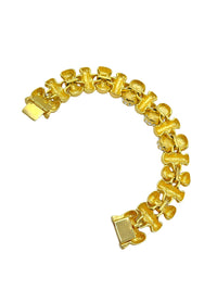 Joan Rivers Gold Rhinestone Link Bracelet - 24 Wishes Vintage Jewelry