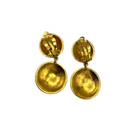 Joan Rivers Gold Woven Texture Dangle Drop Clip - On Earrings Earrings 24 Wishes Vintage Jewelry