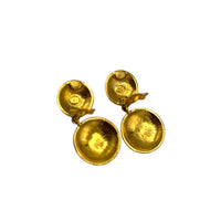 Joan Rivers Gold Woven Texture Dangle Drop Clip - On Earrings Earrings 24 Wishes Vintage Jewelry