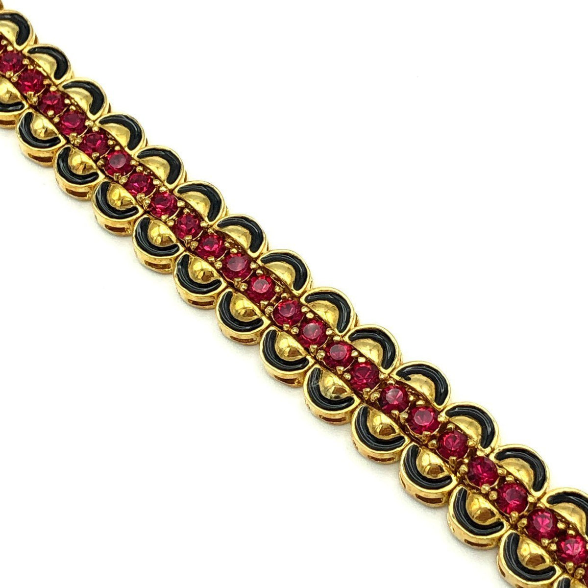 Joan Rivers Ruby Red Gold Vintage Tennis Bracelet - 24 Wishes Vintage Jewelry