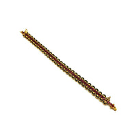 Joan Rivers Ruby Red Gold Vintage Tennis Bracelet - 24 Wishes Vintage Jewelry