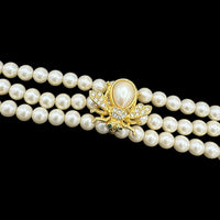 Joan Rivers Three Pearl Strand Gold Bee Statement Bracelet - 24 Wishes Vintage Jewelry