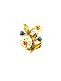 Joan Rivers White Daisy Flower Vintage Brooch - 24 Wishes Vintage Jewelry