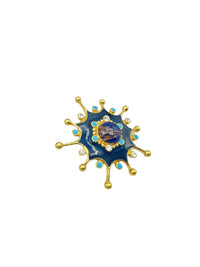 Jose Maria Barrera Vintage Jewelry Enamel 'Roman Holiday' Starburst Statement Brooch Pendant - 24 Wishes Vintage Jewelry