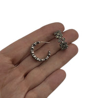 Judith Jack Sterling Silver Vintage Marcasite Twin Towers NYC Skyline Brooch & Pierced Hoop Earrings Jewelry Set 24 Wishes Vintage Jewelry