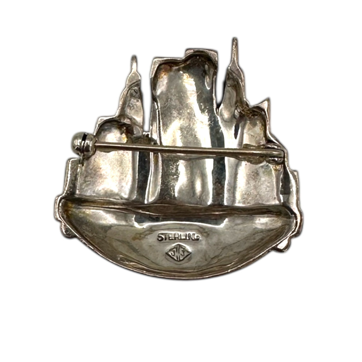 Judith Jack Sterling Silver Vintage Marcasite Twin Towers NYC Skyline Brooch & Pierced Hoop Earrings Jewelry Set 24 Wishes Vintage Jewelry