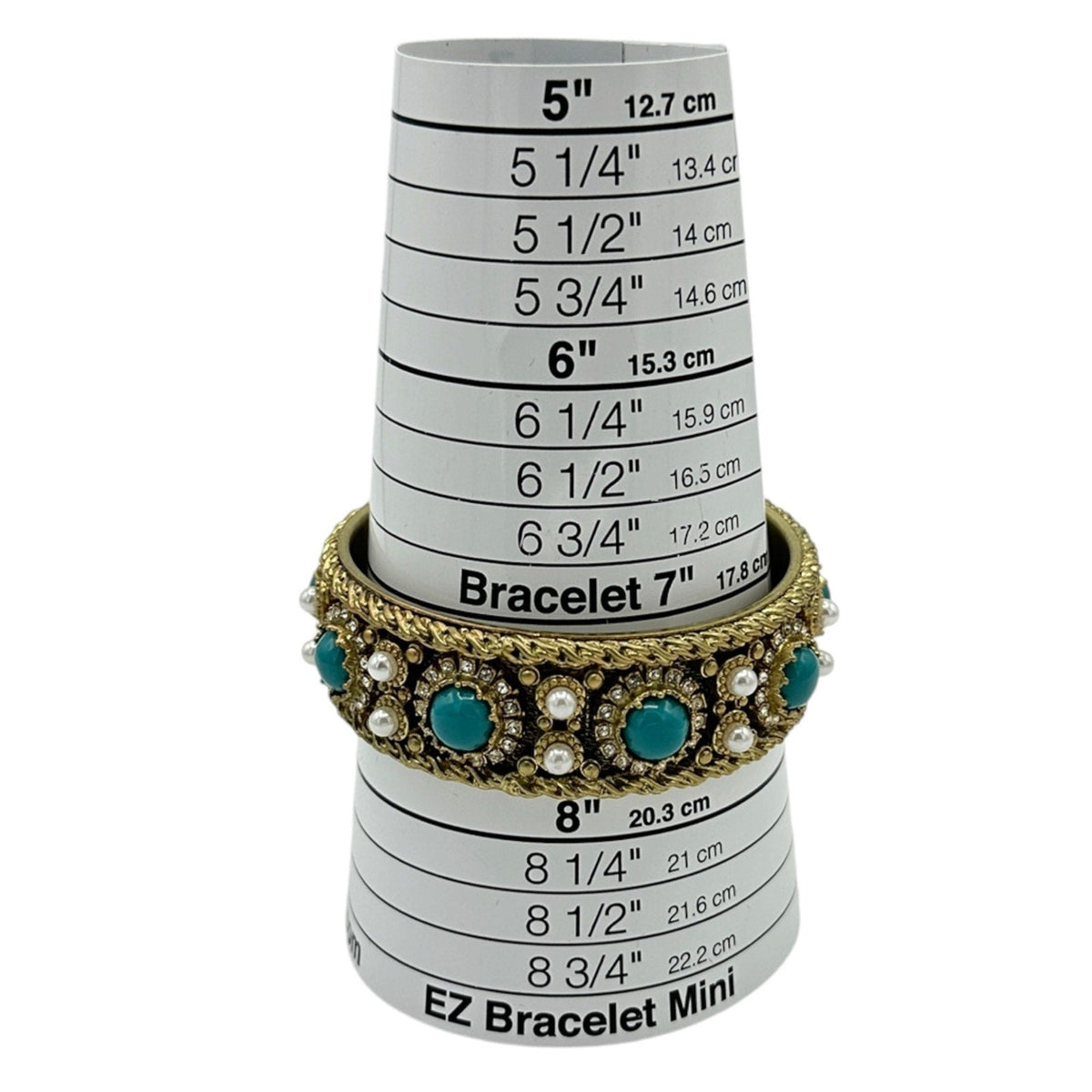 BraceletsJuicy Couture Gold Faux Turquoise Pearl Statement Bangle Bracelet