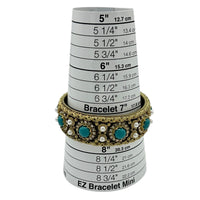 BraceletsJuicy Couture Gold Faux Turquoise Pearl Statement Bangle Bracelet
