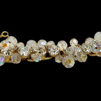 BraceletsJuliana D&E Vintage Cha Cha Bracelet Aurora Borealis Faceted Crystal Dangle Bead Five Link