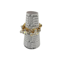 BraceletsJuliana D&E Vintage Cha Cha Bracelet Aurora Borealis Faceted Crystal Dangle Bead Five Link
