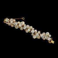 BraceletsJuliana D&E Vintage Cha Cha Bracelet Aurora Borealis Faceted Crystal Dangle Bead Five Link