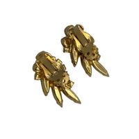 Juliana DeLizza & Elster (D&E) Pink Crawler Floral Clip - On Earrings - 24 Wishes Vintage Jewelry