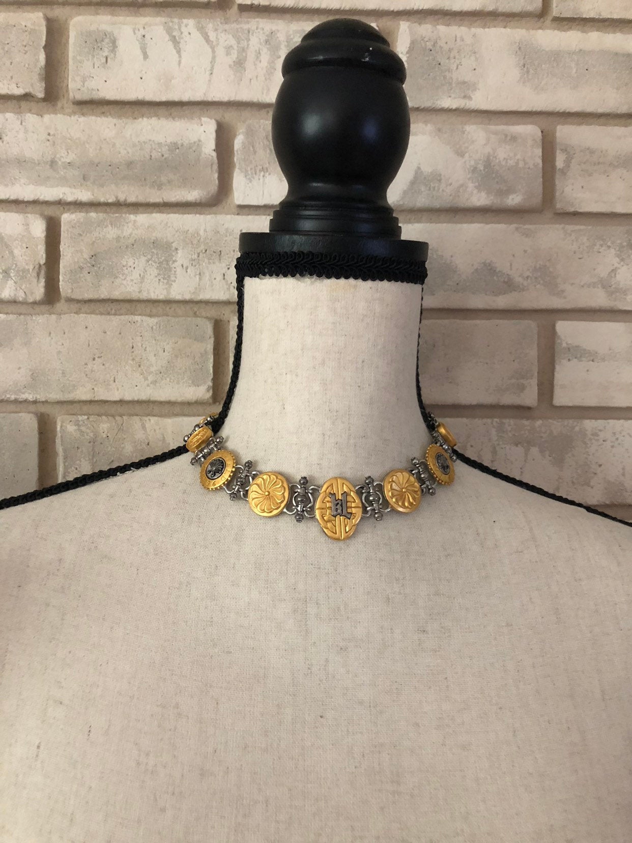 Karl Lagerfeld Vintage Gold & Silver Classic Medallion Pendant