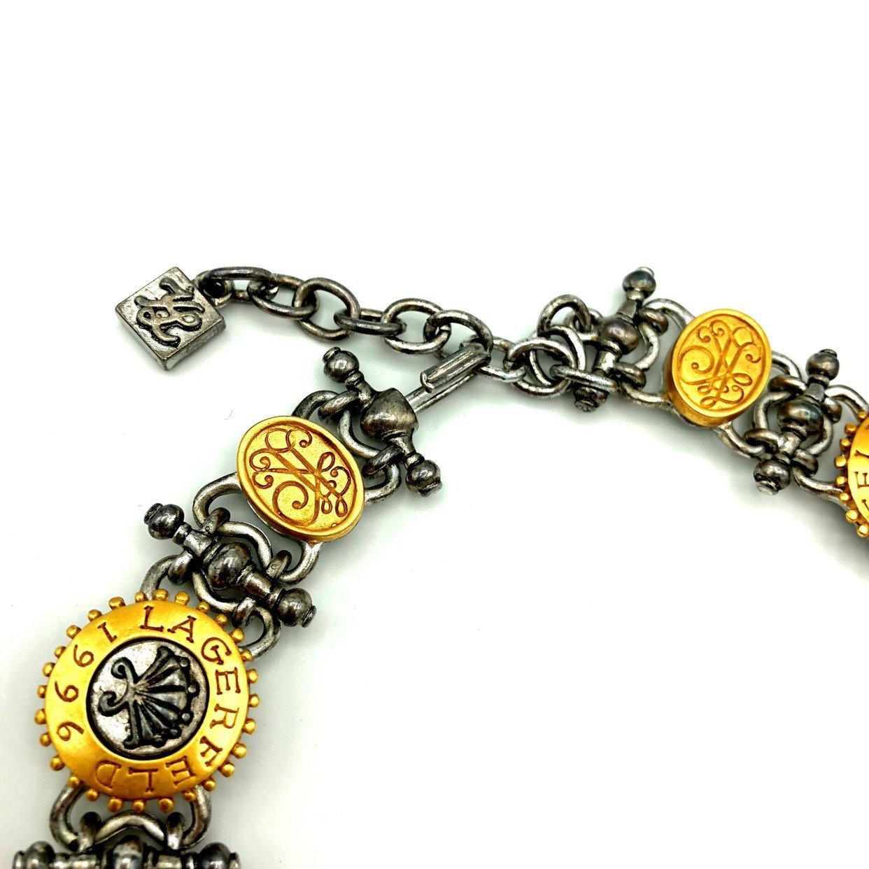 Karl Lagerfeld Vintage Gold & Silver Classic Medallion Pendant