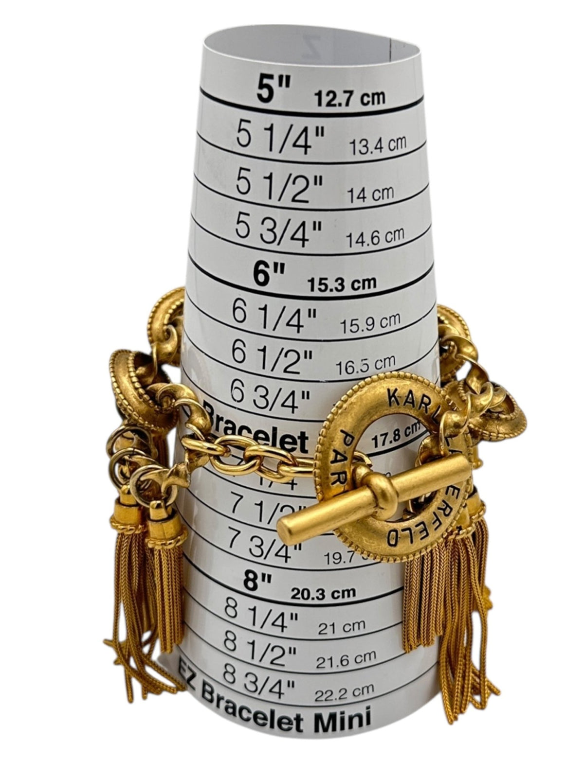 Karl Lagerfeld Vintage Satin Gold Tassel Statement Bracelet - 24 Wishes Vintage Jewelry