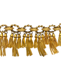 Karl Lagerfeld Vintage Satin Gold Tassel Statement Bracelet - 24 Wishes Vintage Jewelry