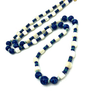 Kenneth Jay Lane Blue Puka Shell MOP Boho Vintage Layering Necklace - 24 Wishes Vintage Jewelry