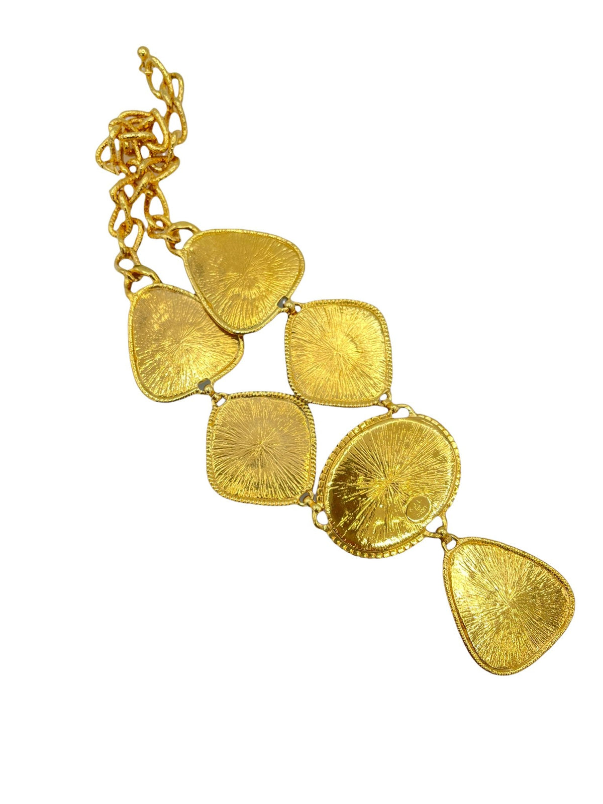 Kenneth Jay Lane Caprianti Jewel Color Gold Pendant - 24 Wishes Vintage Jewelry