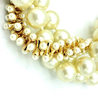 Kenneth Jay Lane Chunky Layered Pearl Cluster Necklace - 24 Wishes Vintage Jewelry