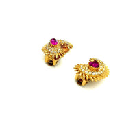 Kenneth Jay Lane Gold Maharani Paisley Vintage Clip - On Earrings - 24 Wishes Vintage Jewelry