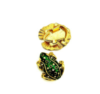 Kenneth Jay Lane Green Enamel Frog Vintage Brooch & Trinket Box - 24 Wishes Vintage Jewelry