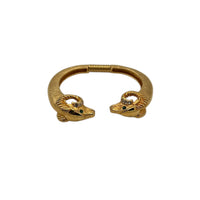 BraceletsKenneth Jay Lane KJL Gold Double Ram Head Spring Cuff Bracelet
