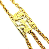 Kenneth Jay Lane KJL Gold Egyptian Revival Scarab Statement Vintage Pendant - 24 Wishes Vintage Jewelry