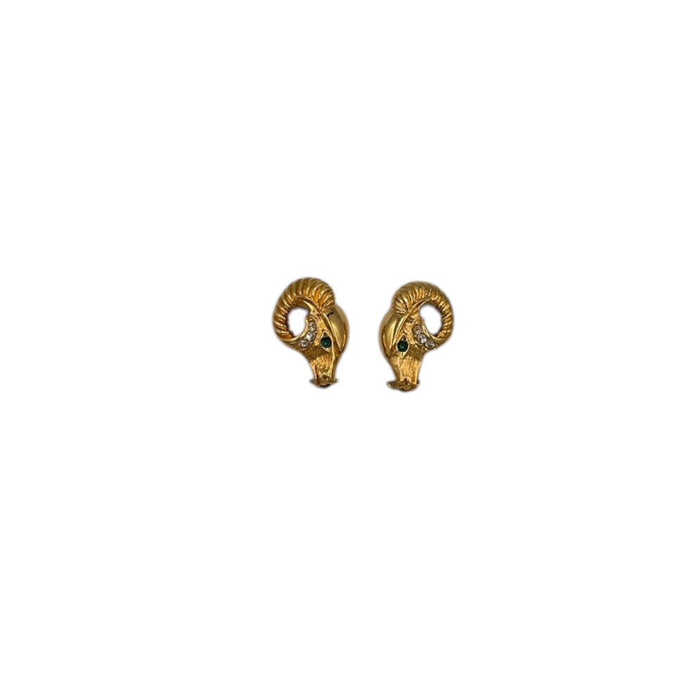 EarringsKenneth Jay Lane KJL Gold Ram Head Clip - On Earrings