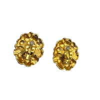 Kenneth Jay Lane KJL New York Collection Layered Floral Clip - on Earrings Earrings 24 Wishes Vintage Jewelry