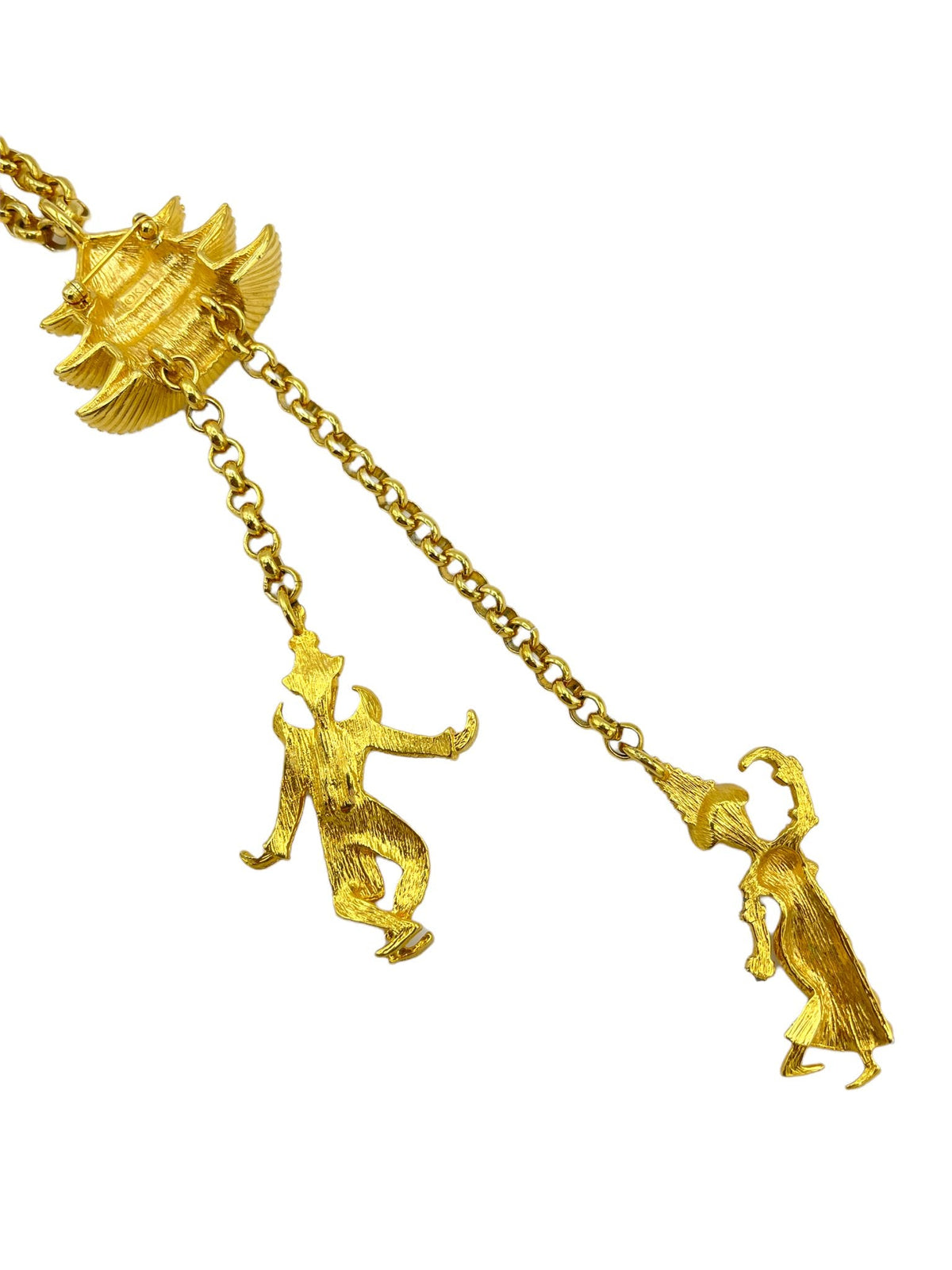 Kenneth Jay Lane KJL Vintage Jewelry Gold Pagoda Thai Dancers Charm Brooch or Pendant - 24 Wishes Vintage Jewelry
