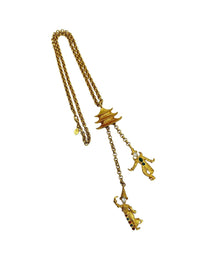 Kenneth Jay Lane KJL Vintage Jewelry Gold Pagoda Thai Dancers Charm Brooch or Pendant - 24 Wishes Vintage Jewelry