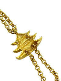 Kenneth Jay Lane KJL Vintage Jewelry Gold Pagoda Thai Dancers Charm Brooch or Pendant - 24 Wishes Vintage Jewelry