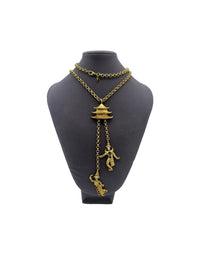 Kenneth Jay Lane KJL Vintage Jewelry Gold Pagoda Thai Dancers Charm Brooch or Pendant - 24 Wishes Vintage Jewelry