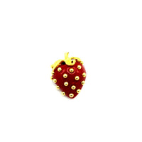 Kenneth Jay Lane Red Lucite Strawberry Vintage Brooch - 24 Wishes Vintage Jewelry