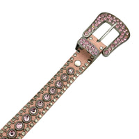 AccessoriesKippys Pink Leather Western Statement Belt Y2k Crystal Buckle Size 32