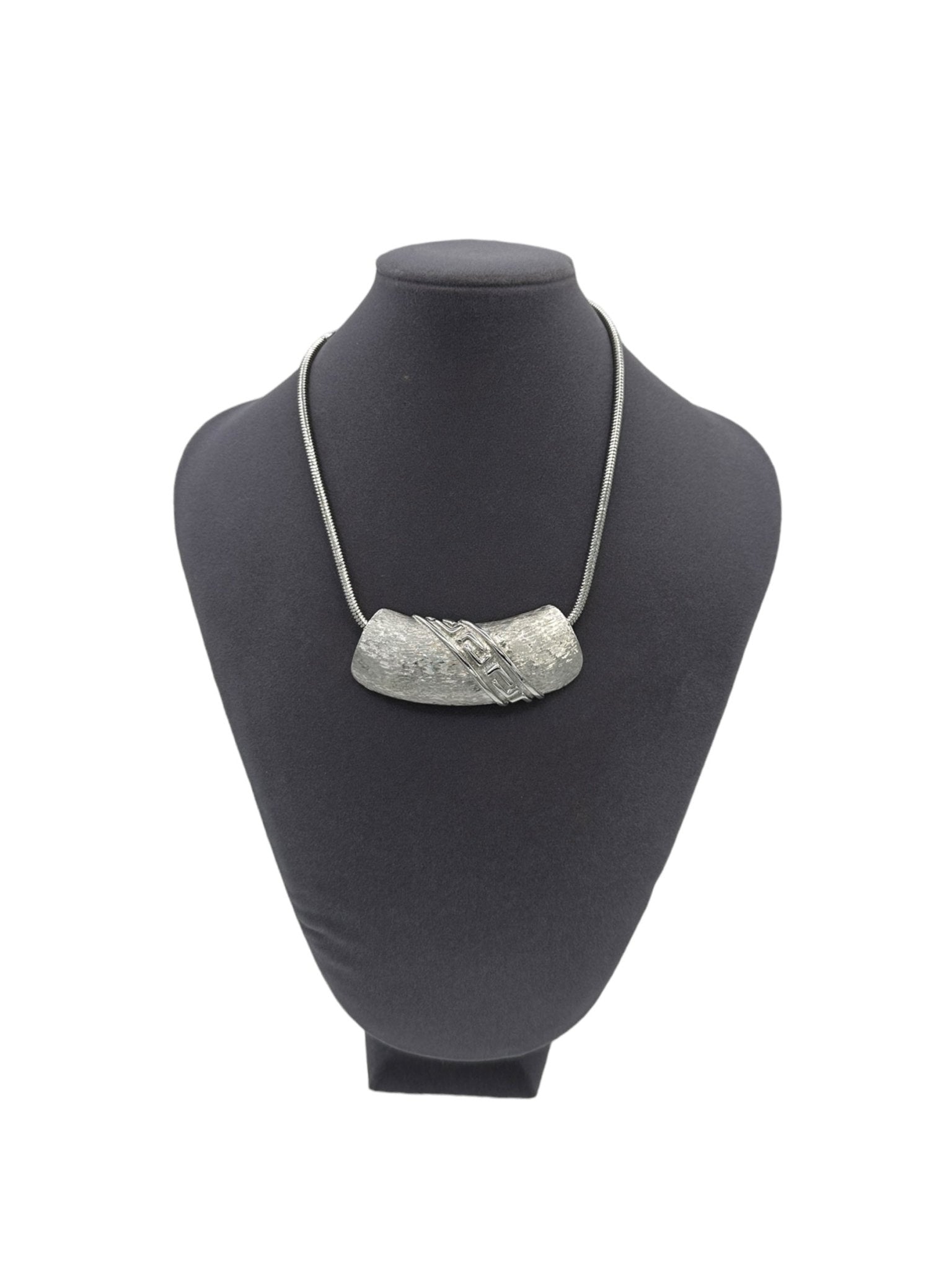 Lanvin Paris Vintage Jewelry Silver Logo Designer Choker Pendant