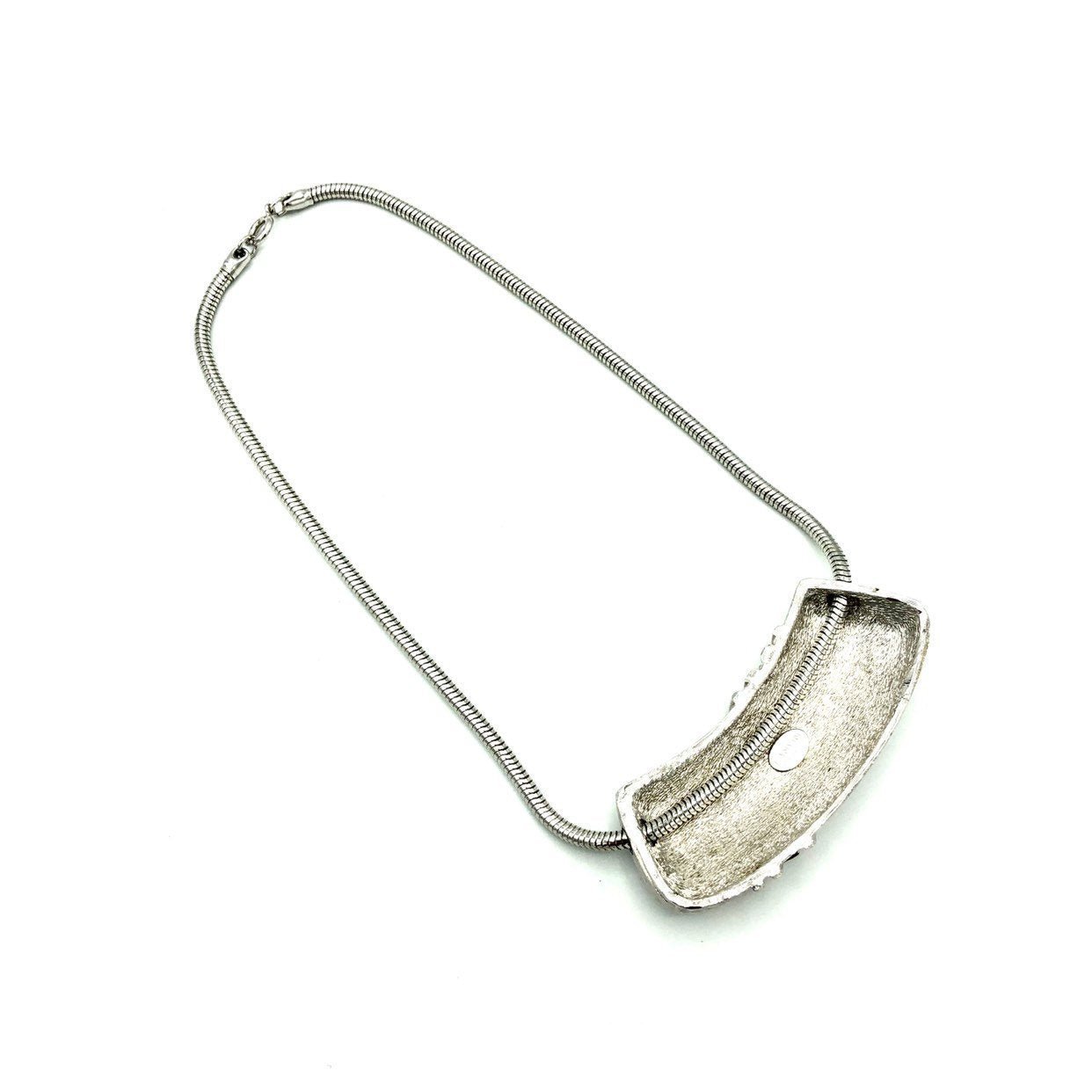 Lanvin Paris Vintage Jewelry Silver Logo Designer Choker Pendant
